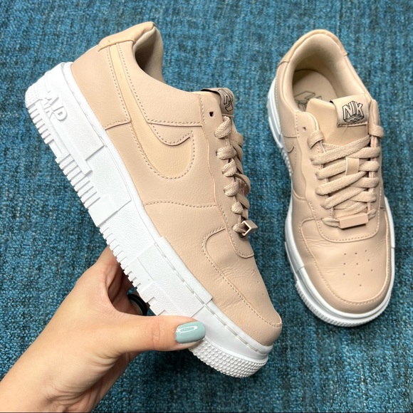 Nike Shoes - Nike Air Force 1 Pixel Sneakers in Particle Beige